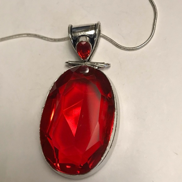 Garnet 925 Sterling Silver Necklace - Picture 1 of 3